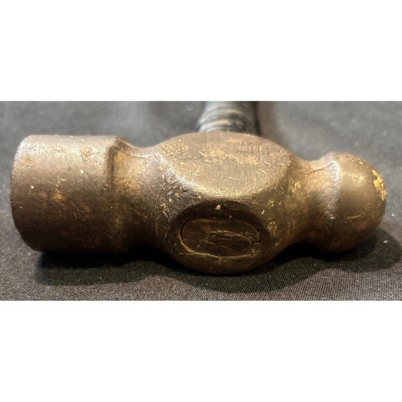 Vintage Red 24 oz Plumb Ball Peen Hammer Auto Body Machinist Blacksmith Tool - Picture 5 of 11